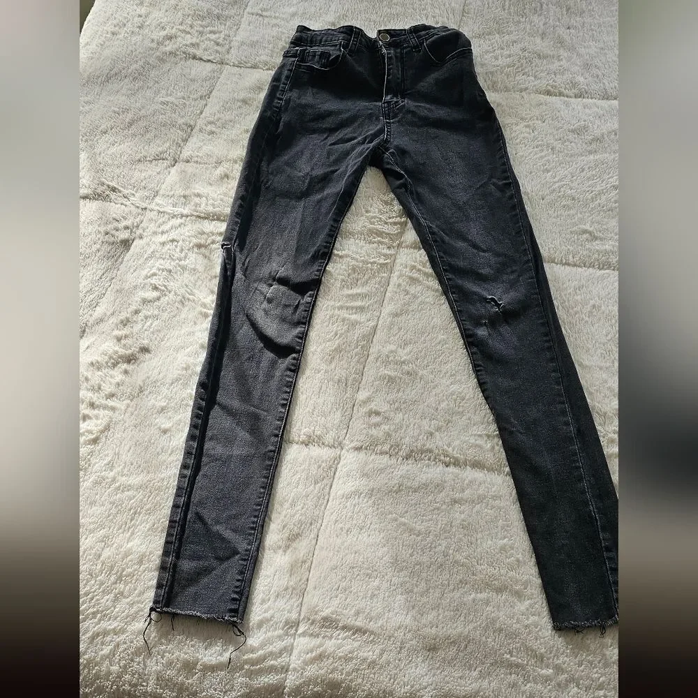 Classic Black Women's Distressed Jeans Size S